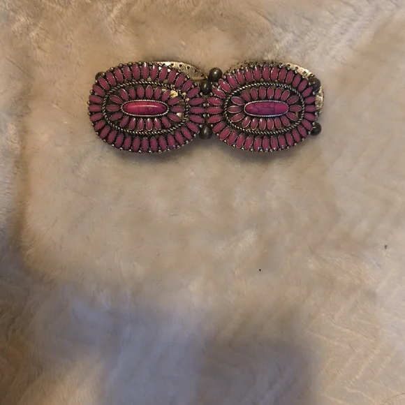 Western Pink Concho Earrings And Bracelet SET - Picture 5 of 6